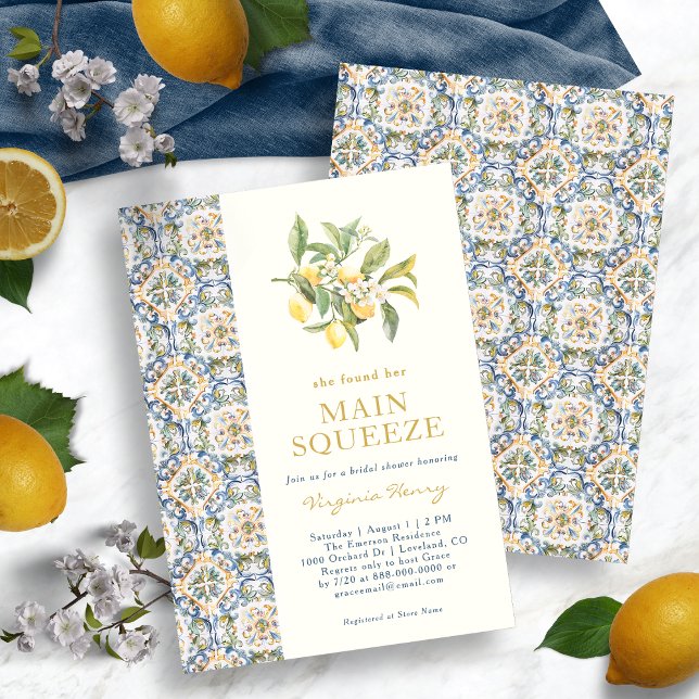 Lemon Main Squeeze Bridal Shower Einladung (Lemon Main Squeeze Bridal Shower Invitation
)