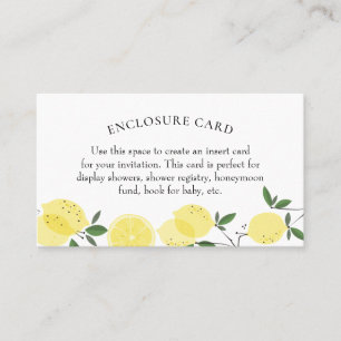 Lemon Main Squeeze Dusche Umschließkarte Visitenkarte