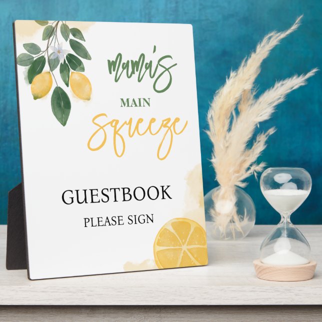 Lemon Mamas Squeeze Guestbook Baby Shower Fotoplatte (Seite)