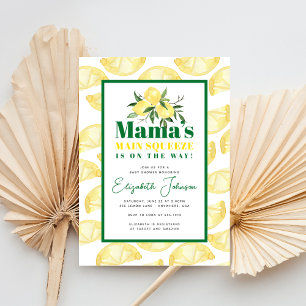 Lemon Mamas wichtigste Squeeze-Baby-Dusche Einladu Einladung