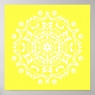 Lemon Mandala Poster