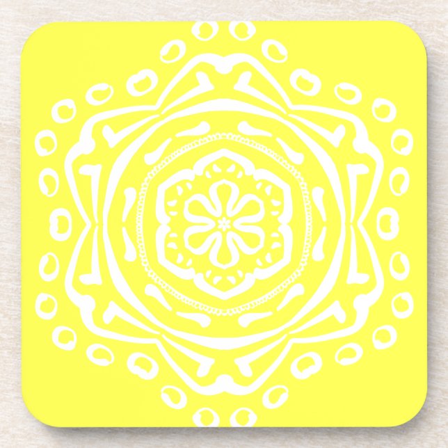 Lemon Mandala Untersetzer (Vorderseite)
