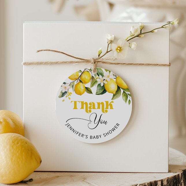 Lemon Mediterrane Babydusche Vielen Dank Geschenkanhänger (Von Creator hochgeladen)