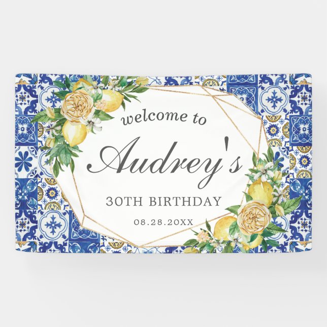 Lemon Mediterrane Mosaikfliesen BegrüßungsHintergr Banner (Horizontal)