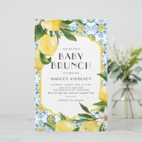 Lemon Mediterranean Baby Brunch Einladung