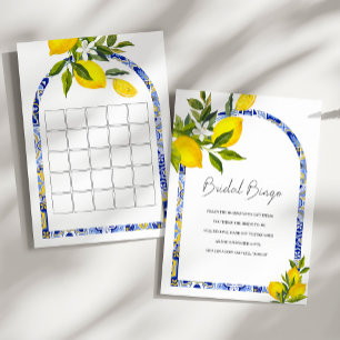 Lemon Mediterranean Bingo Brautparty Game Card Einladung