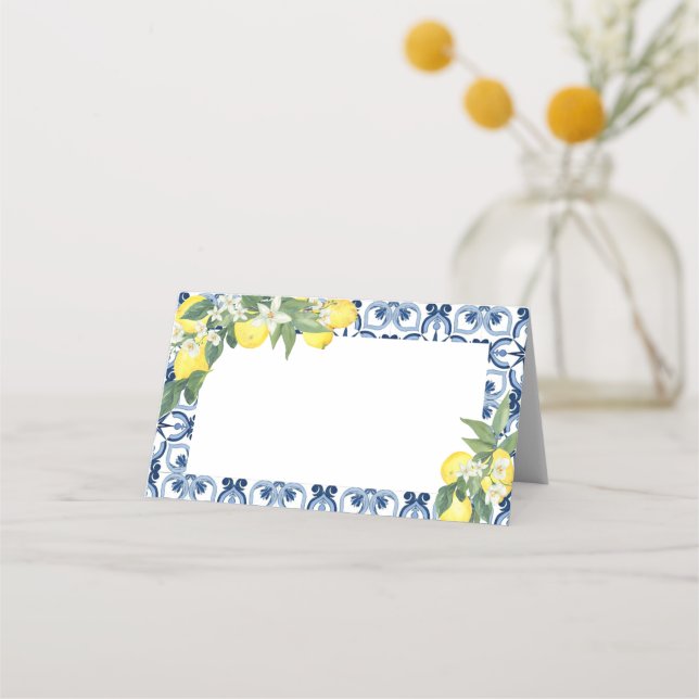 Lemon Mediterranean Blank Food Label oder Platzkarte (Vorderseite)