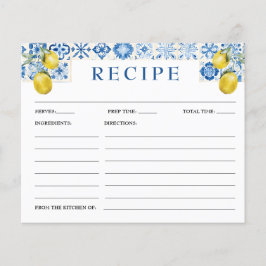 Lemon Mediterranean Blue Tile Bridal Reecicard