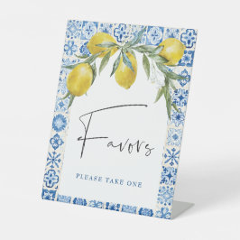 Lemon Mediterranean Blue Tile Favorit Sign Sockelschild