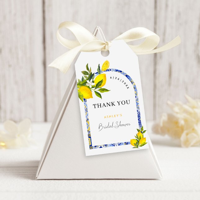 Lemon Mediterranean Boho Arch Brautparty Geschenkanhänger (Von Creator hochgeladen)