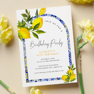 Lemon Mediterranean Boho Arch Einladung zum Geburt