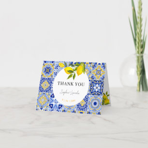 Lemon Mediterranean Boho Wedding Dankeschön Card Dankeskarte