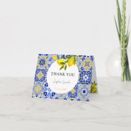 Lemon Mediterranean Boho Wedding Dankeschön Card Dankeskarte