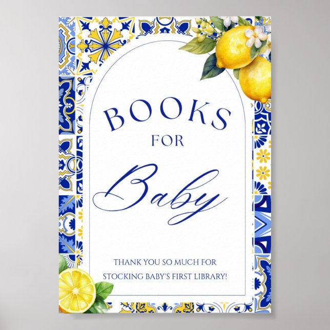 Lemon Mediterranean Books for Baby Sign Poster (Vorne)