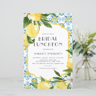 Lemon Mediterranean Bridal Luncheon Einladung