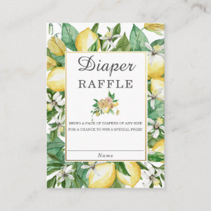 Lemon Mediterranean Greenery Baby Diaper Raffle Begleitkarte
