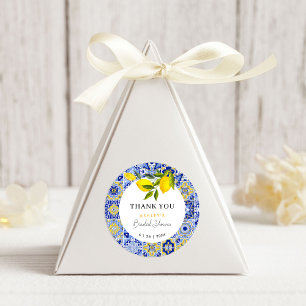Lemon Mediterranean Hochzeitsdusche Danke Runder Aufkleber