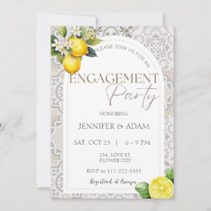 Lemon Mediterranean Italian Tiles Engagement Party Einladung