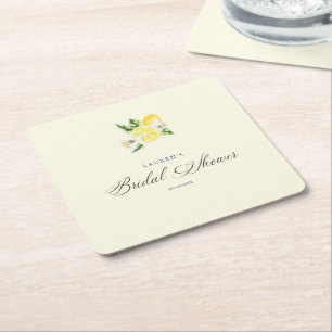 Lemon Mediterranes Brautparty Italianisch Rechteckiger Pappuntersetzer