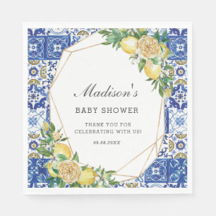 Lemon Meditteranean Birthday Bridal Baby Shower Serviette