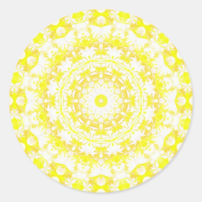 Lemon Meringue Kaleidoscope Runder Aufkleber (Vorderseite)