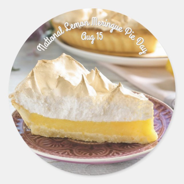 Lemon Meringue Pie Day Runder Aufkleber (Vorderseite)