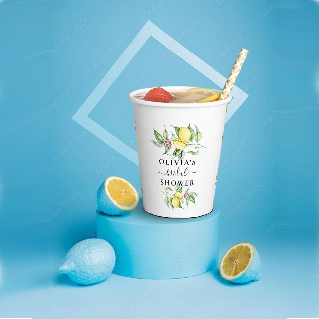 Lemon Minimalistisches Brautparty Papierkupups Pappbecher (Von Creator hochgeladen)