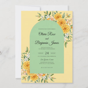Lemon Mint Dahlie Hochzeit Einladung