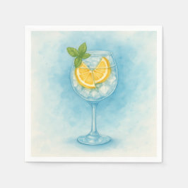 Lemon & Mint G&T - Eleganter Cocktail Napkins Serviette
