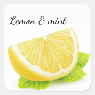 Lemon & Mint Quadratischer Aufkleber