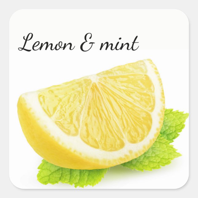 Lemon & Mint Quadratischer Aufkleber (Vorderseite)