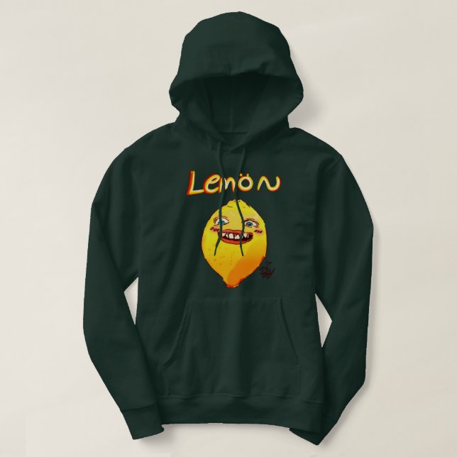 Lemon mit grünem Gesichtskopf Hoodie (Design vorne)