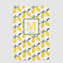 Lemon Monogram Name Golfhandtuch
