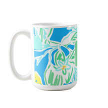 Lemon Monogram Preppy Coffee Tasse