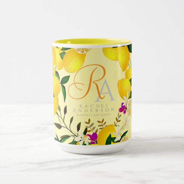 Lemon Monogram Yellow Tasse (Zentrum)