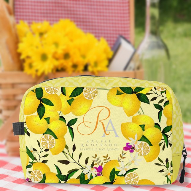 Lemon Monogram Yellow Waschbeutel (Lemon Monogram Yellow Cosmetics Bag)