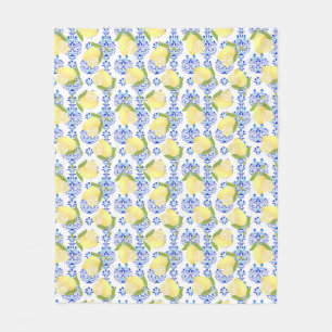 Lemon Motif Liebe White Fleecedecke