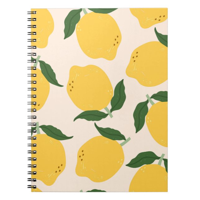 Lemon Motif Square Pattern Notizblock (Vorderseite)