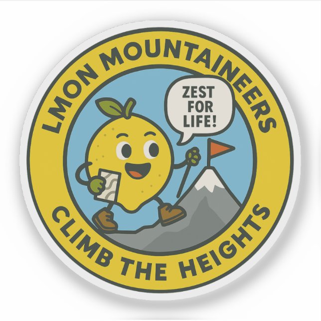 Lemon Mountainbiker Klettern Die Höhen Aufkleber (Vorderseite)