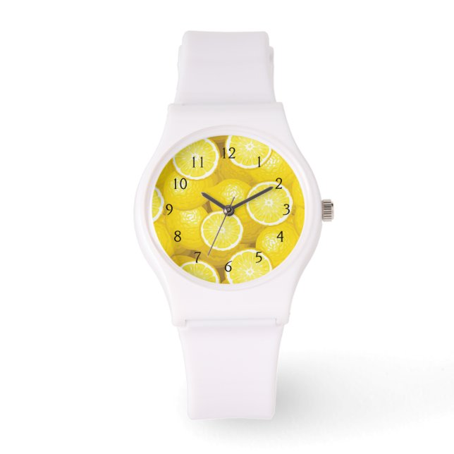 Lemon Muster 2 Armbanduhr (Vorderseite)