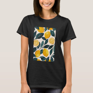 Lemon Muster Art Minimalistisch Frucht T-Shirt