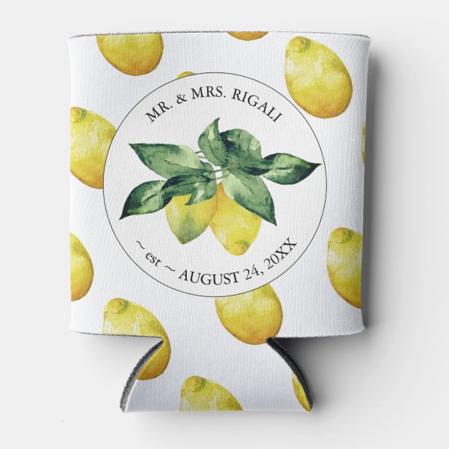 Lemon Muster Custom Wedding Can Coolers Dosenkühler (Vorderseite)
