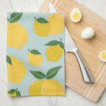 Lemon Muster Retro Frucht gelb auf grün Geschirrtuch<br><div class="desc">Retro Fruit Print - Zitronenmuster - Gelb auf Grün.</div>