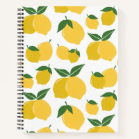 Lemon Muster Retro Frucht gelb auf weiß