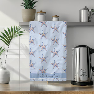 Lemon Muster tropische Früchte Custom Family Name Geschirrtuch