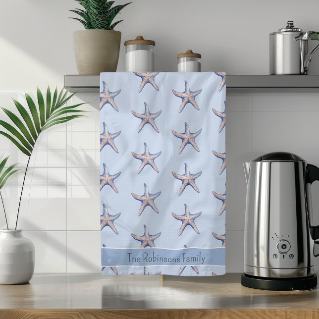 Lemon Muster tropische Früchte Custom Family Name Geschirrtuch (Von Creator hochgeladen)