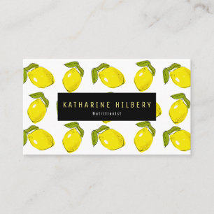 Lemon Muster White Business Card Visitenkarte
