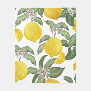 Lemon nahtlos Vintages Muster. Tropischer Obstbai Fleecedecke