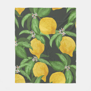 Lemon nahtlos Vintages Muster. Tropischer Obstbai Fleecedecke