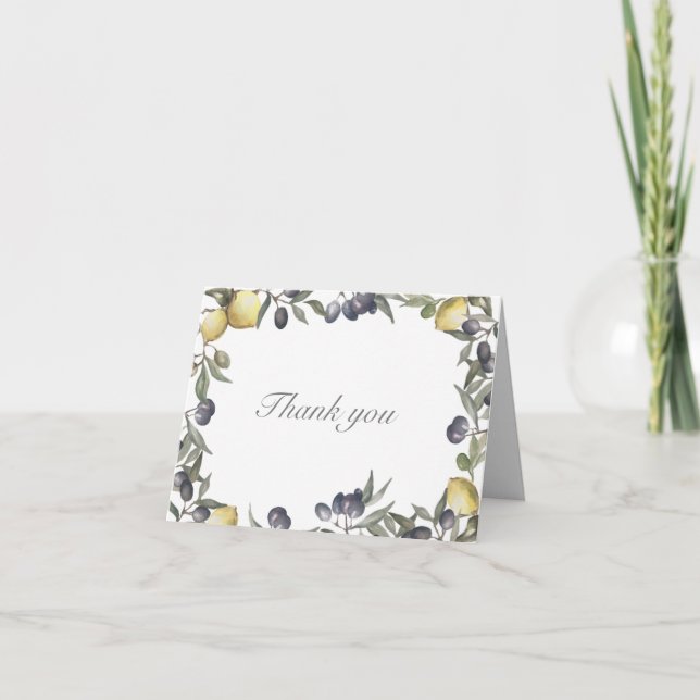 Lemon & Olive Dankeskarte (Vorderseite)